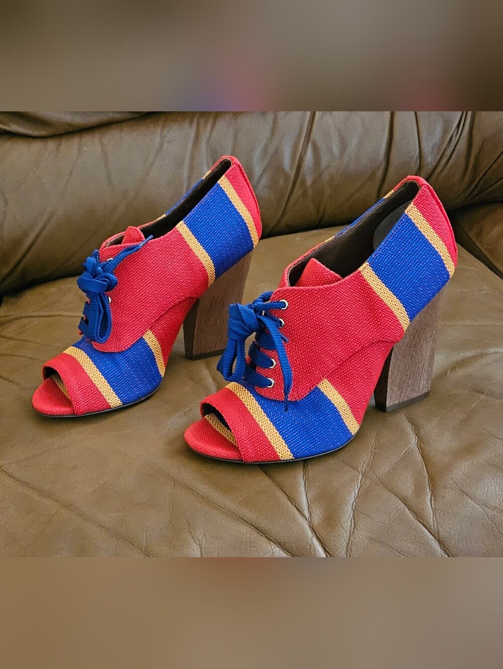 Dolce & Gabbana Multicolor Blended PVC Designer Ankle Heels Size 9 US - Picture 2 of 16